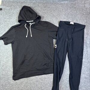 Pearl Izumi Black Hoodie Jogger Pants Set Pockets Spandex Athleisure Cycling